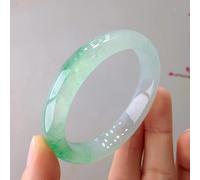 GGYTMQL Brazalete de jade de color translúcido natural, pulsera de brazalete de jade de flores flotantes de dama, 54-64 mm, 54 mm