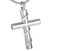 GGYTMQL Cabecillo Collar de Acero Inoxidable Anillo de Joyas de cremación para Collar con Kit de Relleno y Colgante Gris de 20 "en Cadena