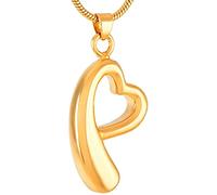GGYTMQL Cabecillo de Cenizas Acero Inoxidable Cenizas conmemorativas Joyas de cremación Souvenir Joya Pet (Cat de Perro) Unisex Cremación Urna Gold