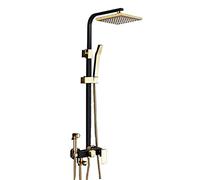 GGYTMQL Cabezal de ducha, choque de ducha de lluvia de 8 pulgadas de alta presión/ducha de mano Combo de baño de ducha de lujo juegos de grifos de ducha de lujo, altura/ángulo ajustable (b)
