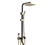 GGYTMQL Cabezal de Ducha, Choque de Ducha de Lluvia de 8 Pulgadas de Alta presión/Ducha de Mano Combo de baño de Ducha de Lujo Juegos de grifos de Ducha de Lujo, Altura/ángulo Ajustable (b)
