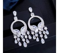 GGYTMQL Calidad Long Big Big Stone Amarillo Carrido de cristal para mujeres Declaración de la fiesta de bodas Joyas