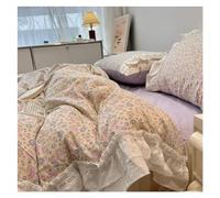 GGYTMQL Cama, romántica 100% algodón de Cama Gemela Elegante Hojas de Estudio de órdenes de Color Morado