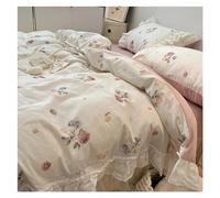 GGYTMQL Cama, romántica 100% algodón de Cama Gemela Elegante Hojas de Estudio de órdenes de Color Morado