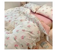 GGYTMQL Cama, romántica 100% algodón de Cama Gemela Elegante Hojas de Estudio de órdenes de Color Morado