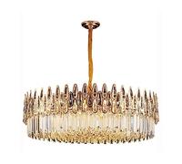 GGYTMQL Candelera de Cristal Moderna Redonda Phoenix Tail Forma Luz de Colgante de Lujo Retro Crystal Ajustable Accesorio de iluminación para la Sala de Estar de la Sala de Estar (D39.3*H11in)