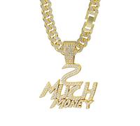 GGYTMQL Carta Inglesa Personalizada Dinero Diamante Collar Collar Collar Menante Collar Collar Menante