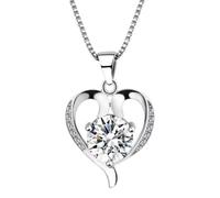 GGYTMQL Celina de Colgante en Forma de corazón para Mujeres Joyas 925 Piedras Preciosas Amatista Cadena de clavícula Regalo Femenino