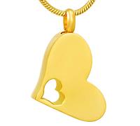 GGYTMQL Cenizas Cross de Acero Inoxidable 316L Acero Inoxidable Posto de cremación Virgin Heart Tallado con Cenizas humanas/Recuerdo de Mascotas para conmemorar la urna Femenina