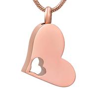 GGYTMQL Cenizas Cross de Acero Inoxidable 316L Acero Inoxidable Posto de cremación Virgin Heart Tallado con Cenizas humanas/Recuerdo de Mascotas para conmemorar la urna Femenina