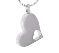 GGYTMQL Cenizas Cross de Acero Inoxidable 316L Acero Inoxidable Posto de cremación Virgin Heart Tallado con Cenizas humanas/Recuerdo de Mascotas para conmemorar la urna Femenina