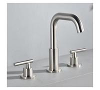 GGYTMQL Cepillo de baño Gold Lavatero Grez de Grifo Generalizado de Tres Hoyos Fregadero de Tres Hoyos Fregadero de 8 Pulgadas Níquel Negro (Oro de Cepillo)