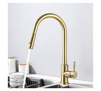GGYTMQL Cepillo de baño Gold Lavatero Grez de Grifo Generalizado de Tres Hoyos Fregadero de Tres Hoyos Fregadero de 8 Pulgadas Níquel Negro (Oro de Cepillo)
