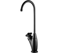 GGYTMQL Cocina 360 Reverse ósmosis grifo de cuello de cisne fregadero de agua Filto de agua grifo de un solo orificio de cocina-negro (cepillado)