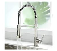 GGYTMQL Cocina grifo extraer pulverizador de homicultores monte mate mate grifo de mezcladora negro 360 grados fregadero giratorio de cocina de agua fría (negro y dorado)