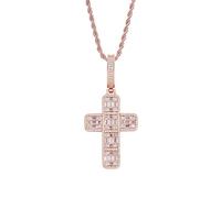 GGYTMQL Colgante de diseño de 14k de Oro sobre S925, Collar de moissanite densamente Establecido, un símbolo Atemporal con Elegancia Moderna para Cada ocasión, Regalo del Día del Padre