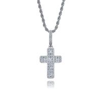 GGYTMQL Colgante de diseño de 14k de Oro sobre S925, Collar de moissanite densamente Establecido, un símbolo Atemporal con Elegancia Moderna para Cada ocasión, Regalo del Día del Padre