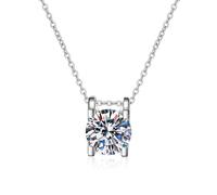 GGYTMQL Colgante de moissanita para mujer, 100% plata de ley 925, collar de diamantes de boda, cadena de oro blanco, A