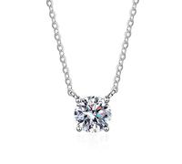 GGYTMQL Colgante de moissanita para mujer, 100% plata de ley 925, collar de diamantes de boda, cadena de oro blanco, A