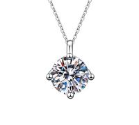 GGYTMQL Colgante de moissanita para mujer, 100% plata de ley 925, collar de diamantes de boda, cadena de oro blanco, A