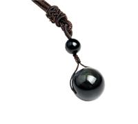 GGYTMQL Colgante de obsidiana Colorido/Colgante de Cristal+Cuerda/Colgante de Bolas/día de San Valentín, Navidad