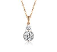 GGYTMQL Colgantes redondos de moissanita de 6,5 mm, collares de piedras preciosas de diamante de color D de 1 quilate para mujer, joyería de plata de ley 925, A