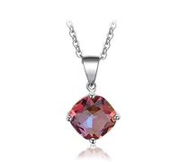 GGYTMQL Collar Colgante Arco Iris Mystic Topaz de circón Colgante Colgante Collar de Regalo de Boda