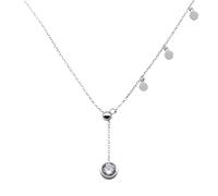 GGYTMQL Collar Colgante de caída Redonda Cadena de clavículas Brillantes Mujer Temperamento de Borde Ajustable Joyería de Boda