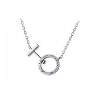 GGYTMQL Collar Colgante de círculo Redondo Brillante Brillante para Mujeres 925 Collar Joyas de Boda Hechas en China