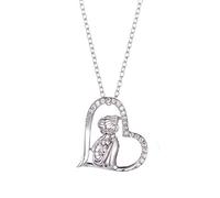 GGYTMQL Collar Colgante de corazón para Mujeres, Collar de Collar de Cadena de Plata con Collares de rolo de circonia cúbica para Adultos