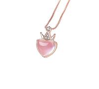 GGYTMQL Collar Collar Collar Collar Femenino 925 Cadena de clavícula Simple Poste de Cristal Rosa Joya de Plata
