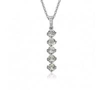 GGYTMQL Collar con colgante de amatista verde natural para mujer, cadena de plata de ley