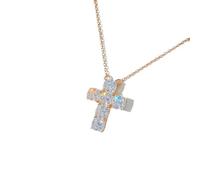 GGYTMQL Collar con colgante de cruz de moissanita de 5,5 mm para mujer, joyería de plata de ley 925, A