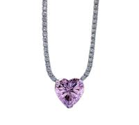 GGYTMQL Collar con colgante de diamante de alto carbono en forma de corazón de plata 925 de 12 x 12 mm para mujer, A