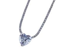 GGYTMQL Collar con colgante de diamante de alto carbono en forma de corazón de plata 925 de 12 x 12 mm para mujer, A