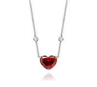 GGYTMQL Collar con colgante de plata de ley 925 de 10 x 12 mm con corazón de alto carbono de 43 cm para mujer, joyería fina, Padma color