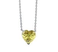 GGYTMQL Collar con colgante de plata de ley 925 de 12 x 12 mm con corazón de alto carbono para mujer, joyería de boda brillante, A