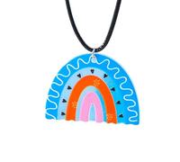GGYTMQL Collar de Arco Iris Accesorios para Mujeres y Hombres, Colorido Collar de Cuero Collar de Cuero de Cuero Nube Colgante Colgante de Arcoiris Lindo, Collar de Puentes Arcoiris