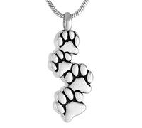 GGYTMQL Collar de Bala de Acero Inoxidable Cenizas para Mascotas Collar de Acero Inoxidable Cuatro Cenizas de cremación de Perros Joya de Joya Cenizas Animales de Recuerdo Colgante de Recuerdo
