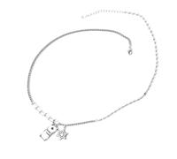 GGYTMQL Collar de cadena 925 para mujer, collar redondo con estrellas triangulares