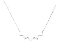 GGYTMQL Collar de cadena de clavícula de circonita cúbica 925 con letra de latido de corazón para mujer, joyería delicada