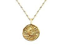 GGYTMQL Collar de clavícula Colgante Redonda para Mujeres Sun Moon Ladies Collares 925 Collares de joyería