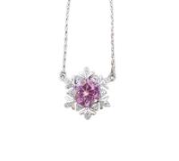 GGYTMQL Collar de copo de nieve de moissanita de 1 quilate con joyas de plata S925, A