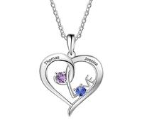 GGYTMQL Collar de corazón personalizado 925 con nombre para el día de San Valentín para mujer