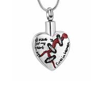 GGYTMQL Collar de Cruz de Acero de Titanio para Hombres y Mujeres Joyas de Cremación de Corazón para Cenizas Colgante de Acero Inoxidable una Pieza de mi Corazón en el Cielo
