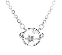 GGYTMQL Collar de declaraciones de 925 Estrellas para Mujeres Collares de colchons de Piedra de circón Colgantes