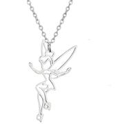 GGYTMQL Collar de Hadas Accesorios para Mujeres, 925 Collar Colgante de Hadas de Plata esterlina Collar de Luna, Collar de Tinkerbell, Joyas de Hadas, Joyas de Tinkerbell