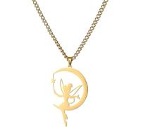 GGYTMQL Collar de Hadas Accesorios para Mujeres, 925 Collar Colgante de Hadas de Plata esterlina Collar de Luna, Collar de Tinkerbell, Joyas de Hadas, Joyas de Tinkerbell