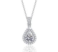 GGYTMQL Collar de moissanita de color d de 1 quilate, colgante de diamante con incrustaciones s925 para mujer