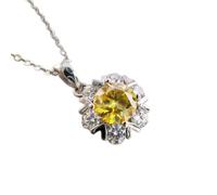 GGYTMQL Collar de moissanita rosa de 1 quilate de plata s925 con nudo de paso, fiesta de cumpleaños, A